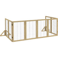 PawHut Hunde-Zubehör natur Edelstahl B/H/L: ca. 44x375x70 cm Hundetürgitter - natur (70,00/44,00/375,00cm) - PawHut
