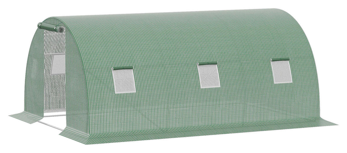 Outsunny Gewächshaus B/H/L: ca. 300x200x450 cm Gewächshaus - dunkelgrün (450,00/300,00/200,00cm) - Outsunny