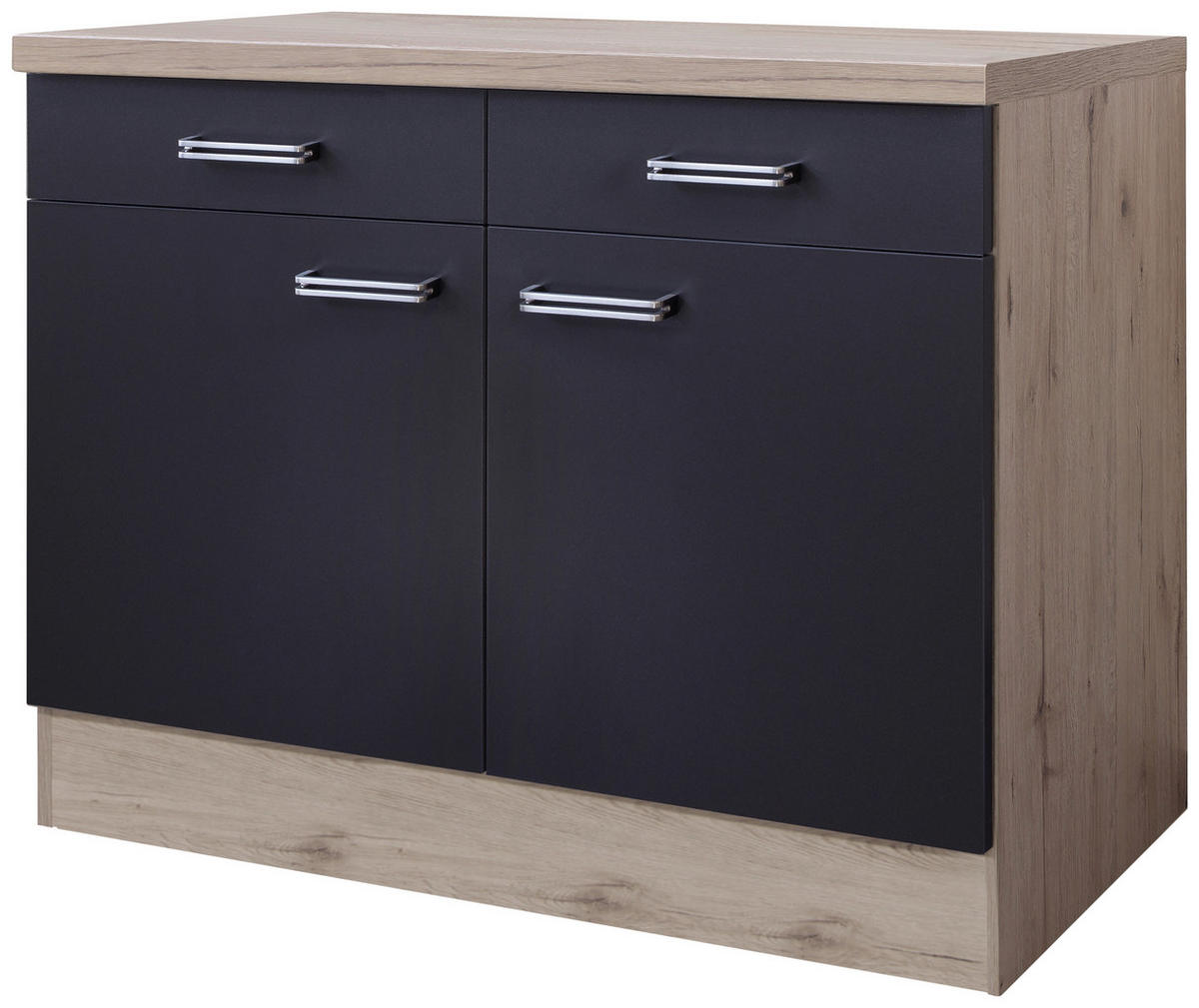 Unterschrank Elva anthrazit B/H/T: ca. 100x86x60 cm Elva - Eiche/anthrazit (100,00/86,00/60,00cm) - Flex-Well