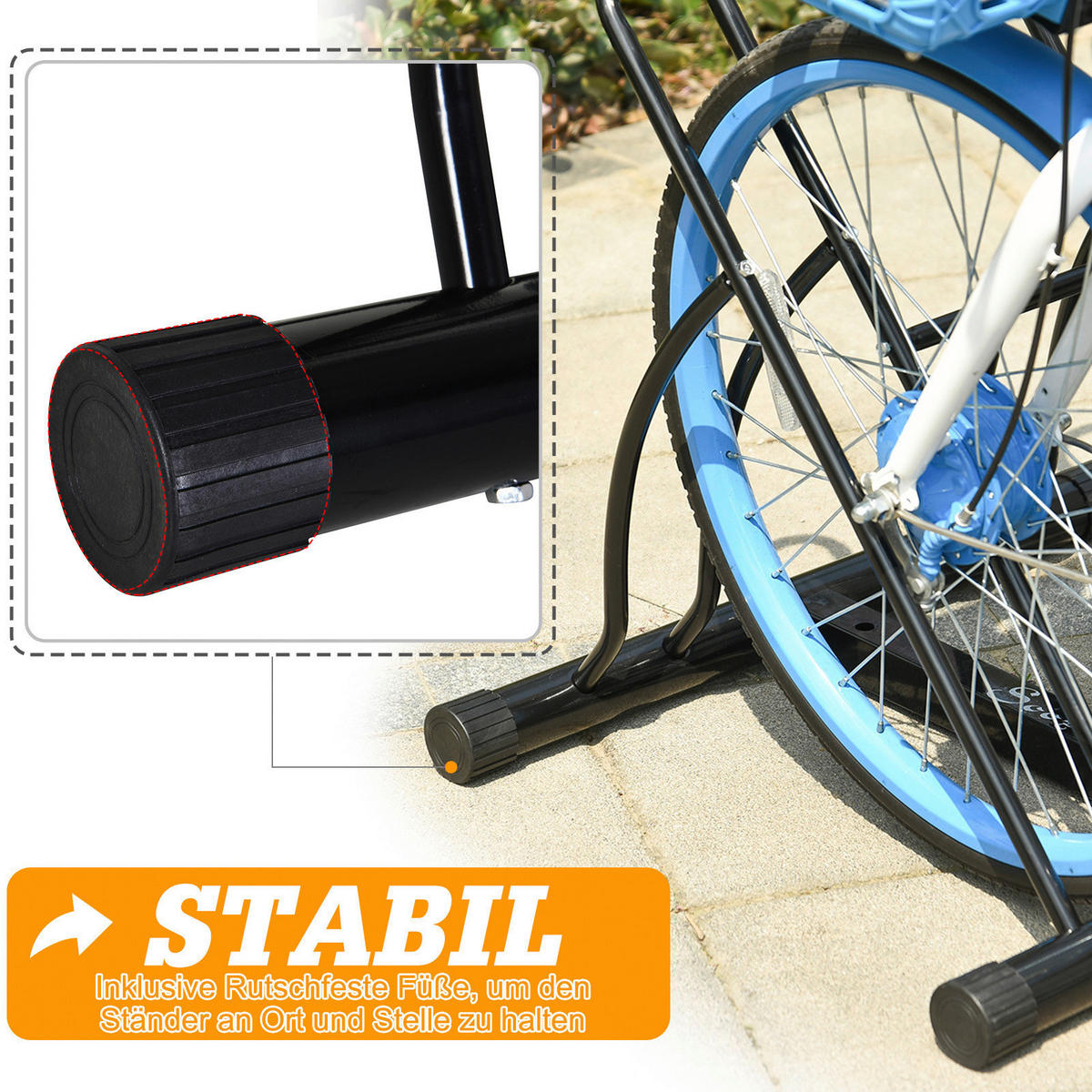 HOMCOM Fahrradständer schwarz schwarz B/H/L: ca. 54x57x60 cm Fahrradständer AA0-059 - schwarz (60,00/54,00/57,00cm) - HOMCOM