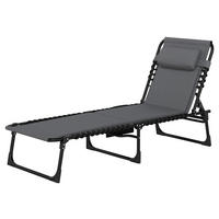 Outsunny Sonnenliege dunkelgrau Stahl B/H/L: ca. 68x36x189 cm Sonnenliege - dunkelgrau (189,00/68,00/36,00cm) - Outsunny