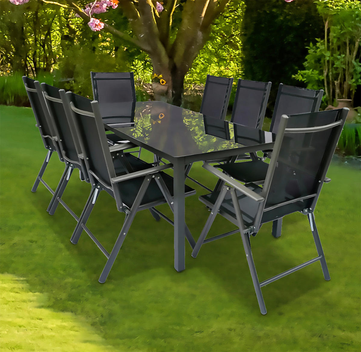 VCM Gartensitzgruppe Sonlas anthrazit Glas Sonlas - anthrazit - VCM