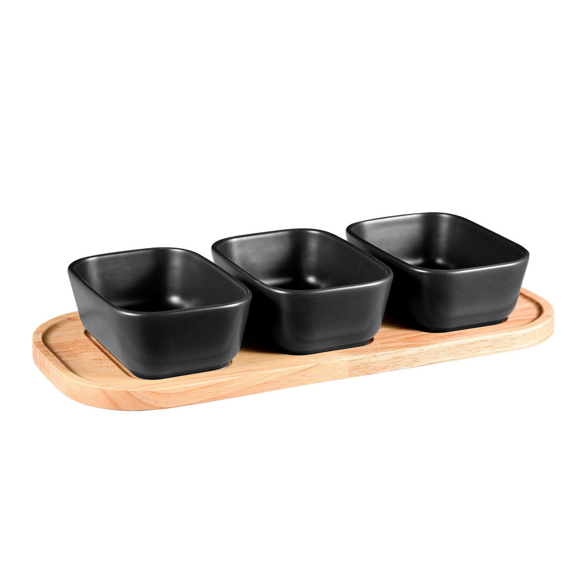 BERGNER Untertassenformen CHARCOAL schwarz Holz B/H/L: ca. 16x7,5x35 cm CHARCOAL - schwarz (35,00/16,00/7,50cm) - BERGNER