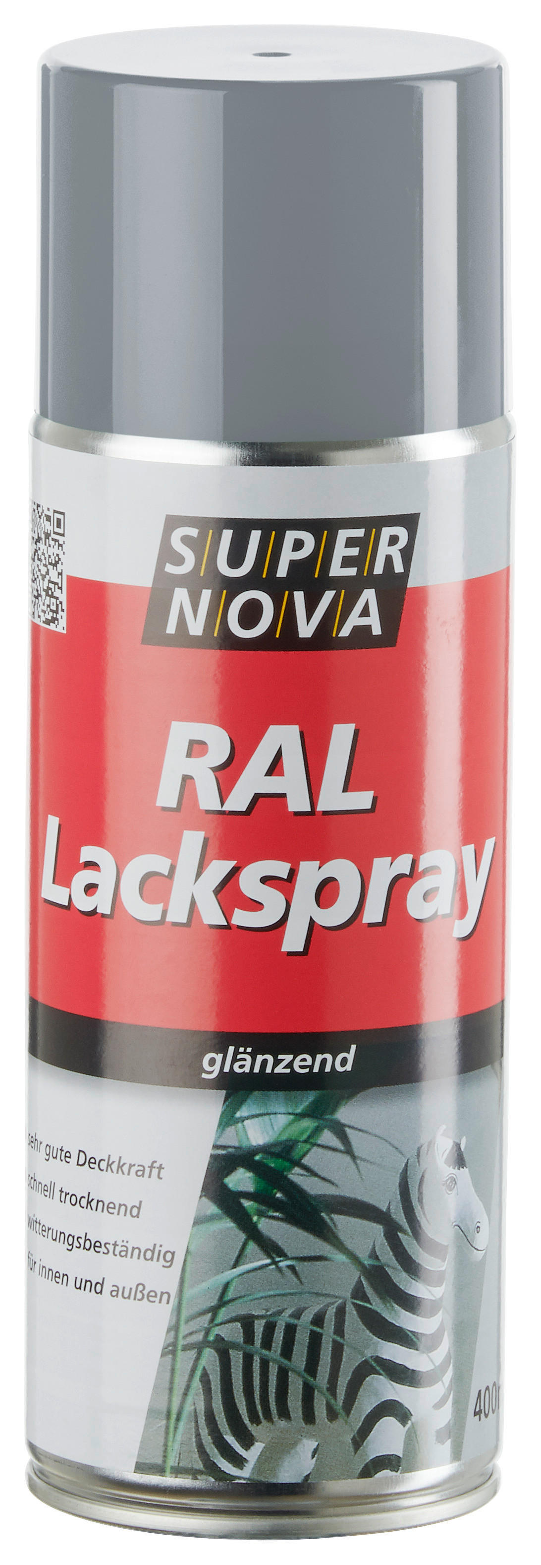 Super-Nova Lackspray Silbergrau glänzend ca. 0,4 l Lackspray 400ml - Silbergrau (400ml) - Super-Nova