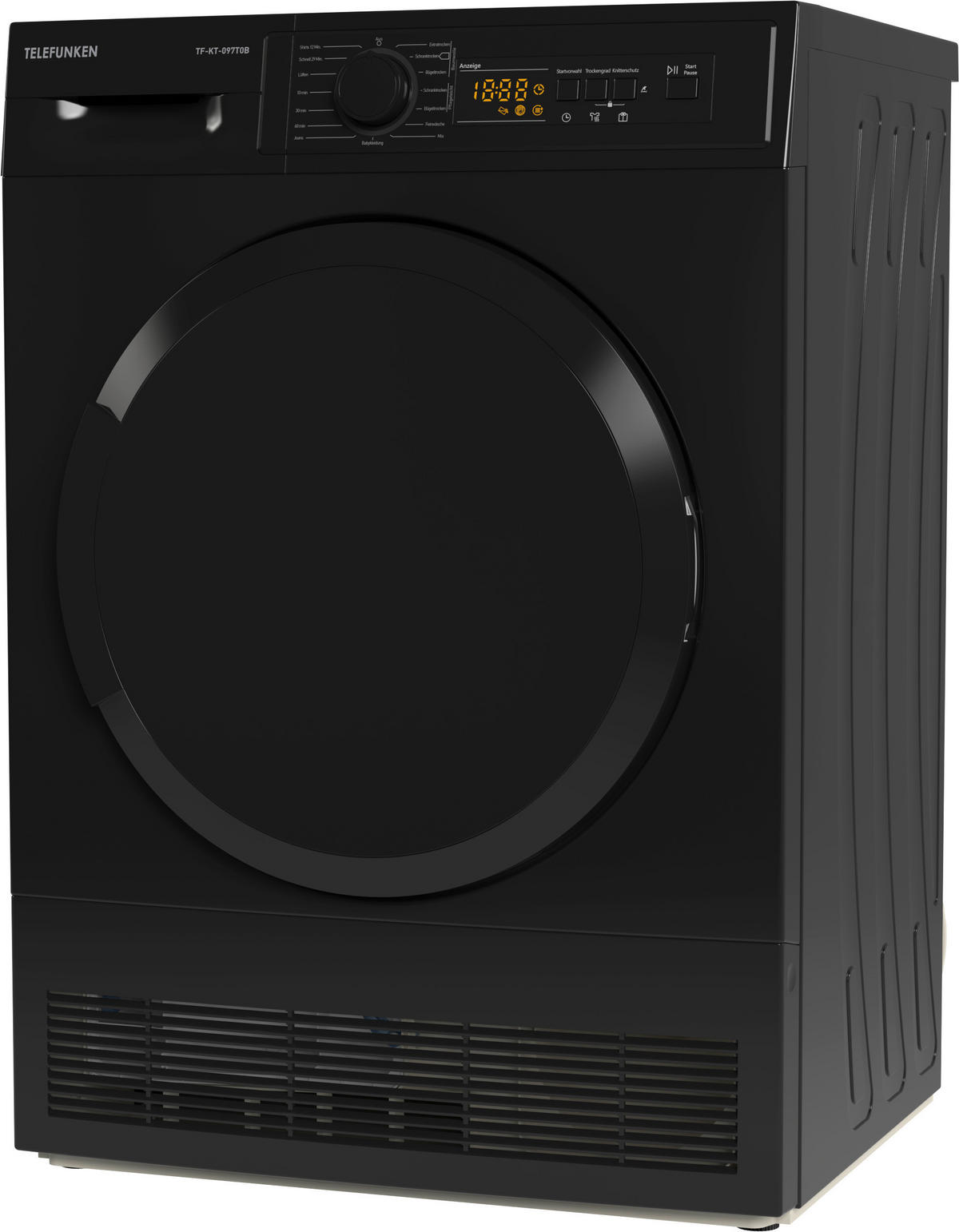 TELEFUNKEN Kondenstrockner TF-KT-097T0B schwarz B/H/T: ca. 59,6x84,5x52,3 cm ca. 7 kg Kondenstrockner TF-KT-097T0B - schwarz (59,60/84,50/52,30cm) - TELEFUNKEN