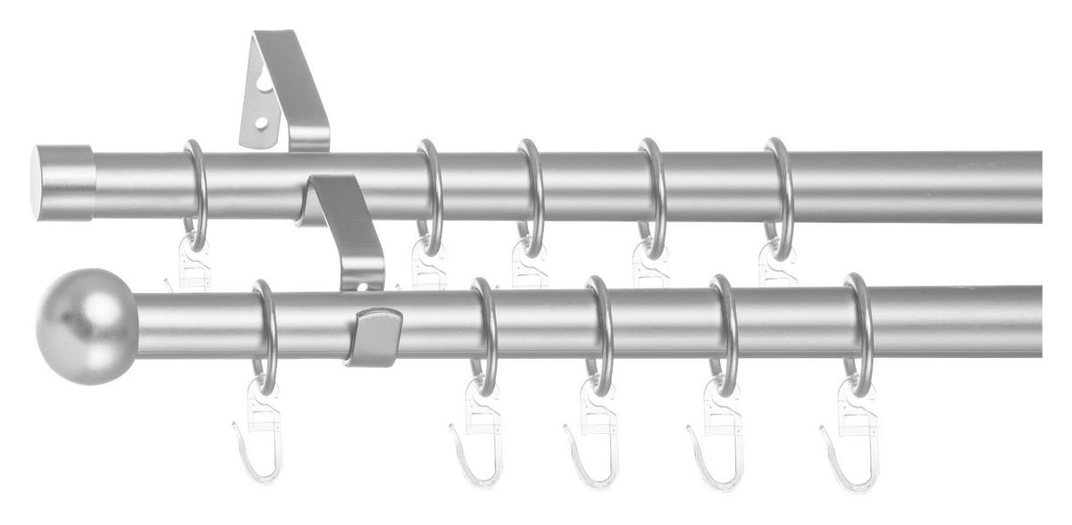 LICHTBLICK Gardinenstange Kugel Chrom Metall D: ca. 2 cm ausziehbar von ca. 130 bis 240 cm 2.0 Läufe Kugel - Chrom (2,00cm) - LICHTBLICK
