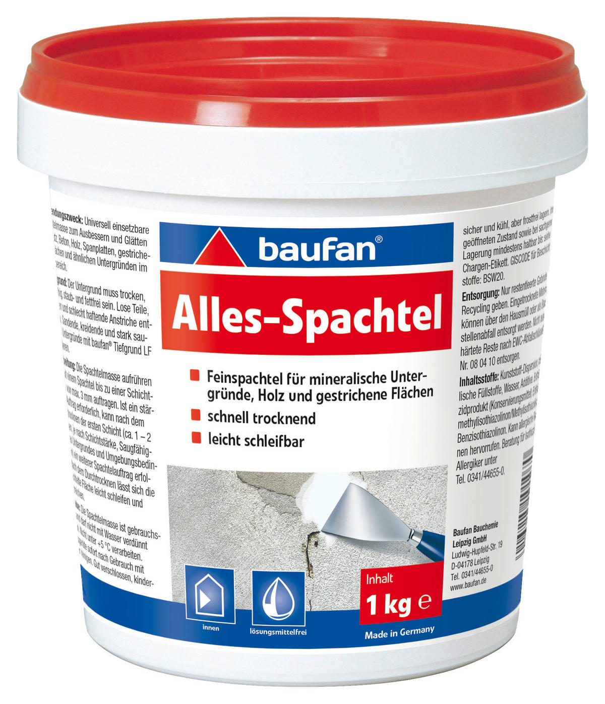 Spachtelmasse ca. 1 kg Alles-Spachtel 1kg - Baufan