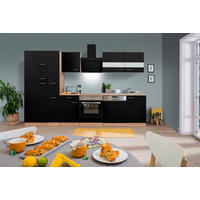 Respekta Küchenblock Economy schwarz matt B/H/T: ca. 310x200x60 cm Economy - Eiche/schwarz (310,00/200,00/60,00cm) - Respekta