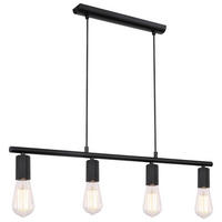 GLOBO Pendelleuchte MARTHA 54008-4H schwarz Metall B/H/L: ca. 5,2x120x80 cm E27 4 Brennstellen MARTHA - schwarz (80,00/5,20/120,00cm) - GLOBO