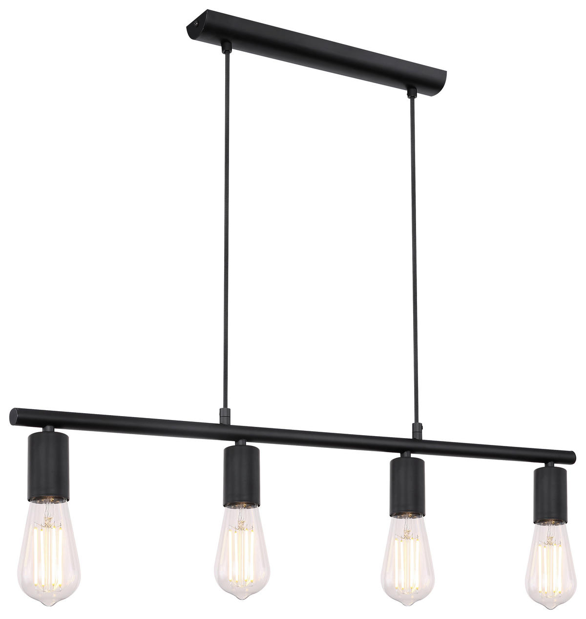 GLOBO Pendelleuchte MARTHA 54008-4H schwarz Metall B/H/L: ca. 5,2x120x80 cm E27 4 Brennstellen MARTHA - schwarz (80,00/5,20/120,00cm) - GLOBO