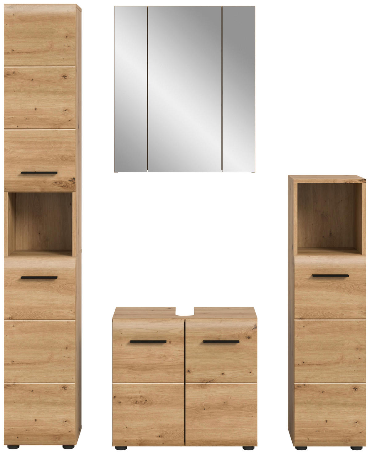 Badezimmer-Set Ice Artisan Oak Nachbildung B/H/T: ca. 150x185x30 cm Ice - (150,00/185,00/30,00cm) - xonox.home