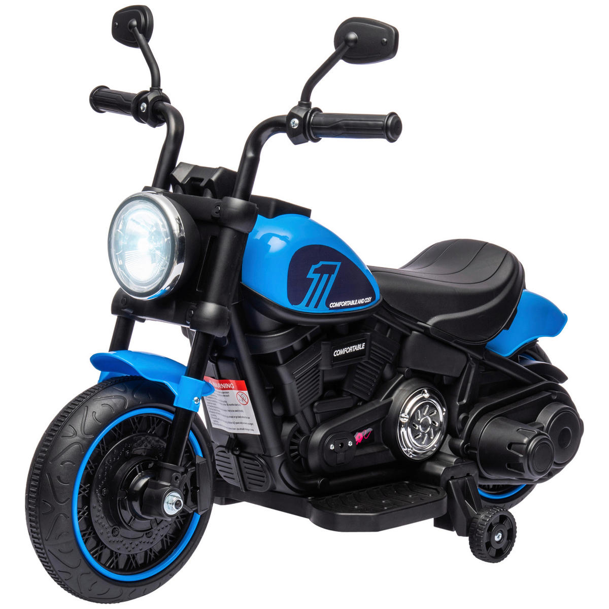 HOMCOM Kinder-Elektromotorrad schwarz B/H/L: ca. 42x57x76 cm Kinder-Elektromotorrad - blau/schwarz (76,00/42,00/57,00cm) - HOMCOM