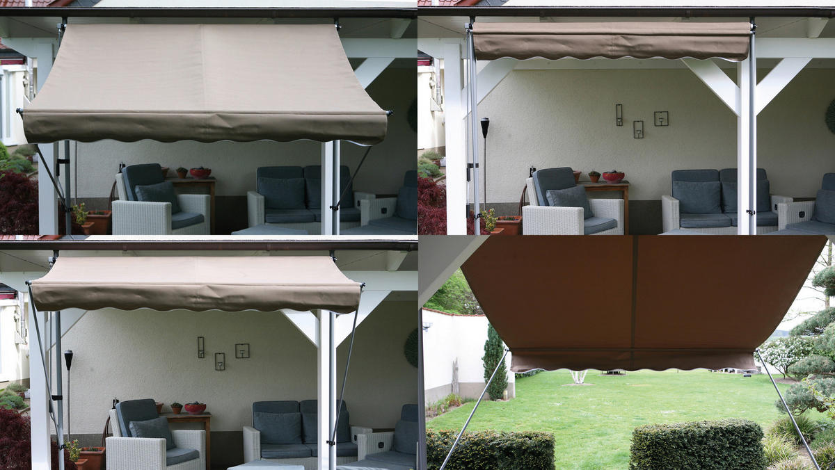Klemm-Markise Ontario taupe B/L: ca. 205x130 cm Ontario - taupe (205,00/130,00cm) - Grasekamp