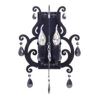 Näve Leuchten Wandleuchte 183122 schwarz Glas Metall B/H/T: ca. 30x40x20 cm E14 2 Brennstellen Black Velvet - schwarz (30,00/40,00/20,00cm) - Näve Leuchten