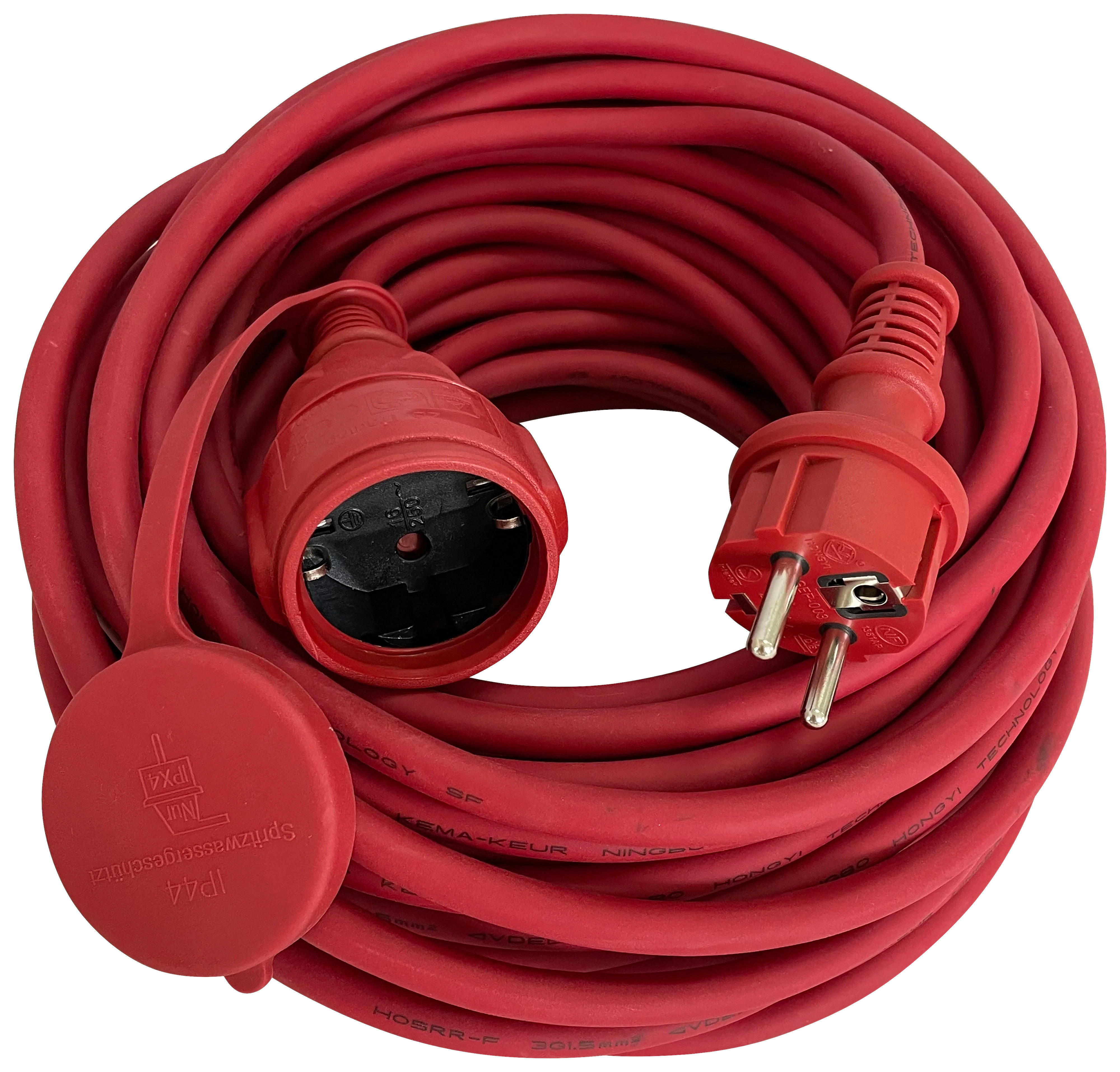 Verlängerungskabel rot L: ca. 1500 cm Schuko-Außenverlängerung 15m - rot (1500,00cm)