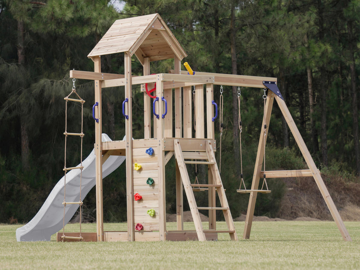 AXI Spielturm Moos braun B/H/L: ca. 342x267x375 cm Moos - braun/weiß (375,00/342,00/267,00cm) - AXI