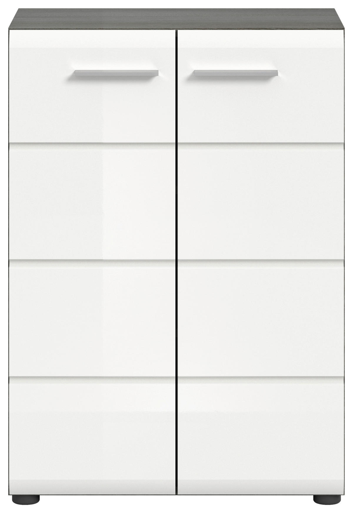 Kommode SALSA Rauchsilber Nachbildung weiß Hochglanz B/H/T: ca. 60x85x37 cm SALSA - weiß (60,00/85,00/37,00cm) - xonox.home
