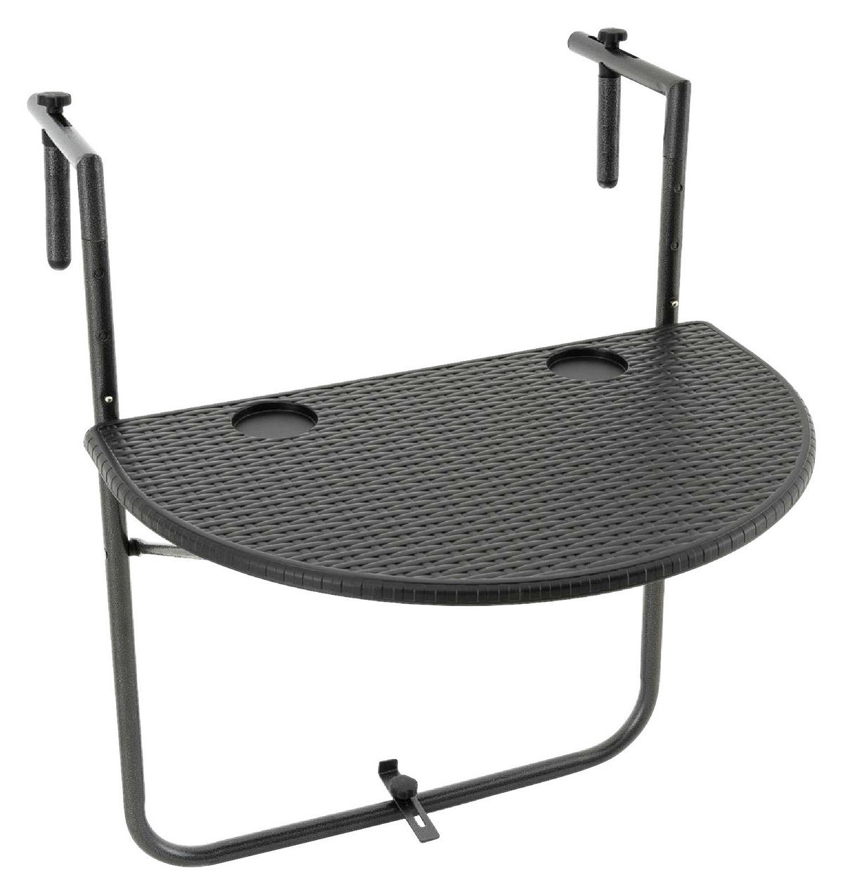 VCM Balkonhängetisch schwarz Polyrattan B/H/L: ca. 59x83x40 cm Balkonhängetisch - schwarz (40,00/59,00/83,00cm) - VCM
