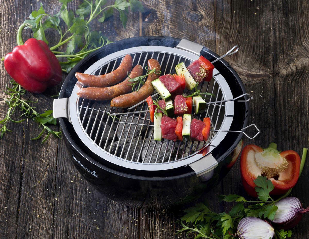 Holzkohle Tischgrill schwarz Edelstahl Keramik B/H/L: ca. 41x16x7 cm Tischgrill_Holzkohle_GreenPan - schwarz/silber (7,00/41,00/16,00cm)