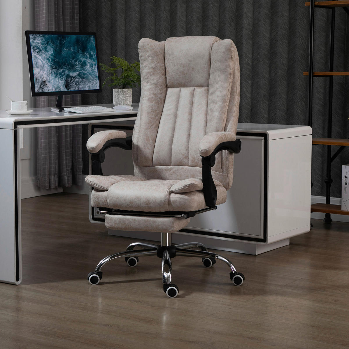 Drehstuhl 921-420 beige 921-420 - beige (63,00/118,00/71,00cm) - Vinsetto