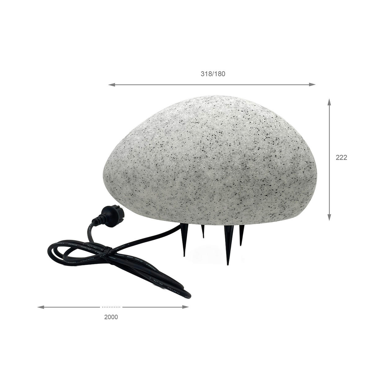 Außenleuchte stein B/H/L: ca. 20x33x20 cm GARDEN - stein (20,00/20,00/33,00cm) - Lamkur