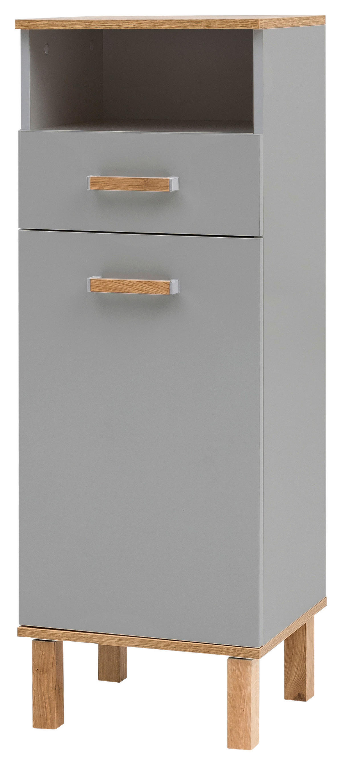 Midischrank Padua grau Eiche Landhaus Nachbildung B/H/T: ca. 40,4x114,5x35 cm Padua - Eiche/grau (40,40/114,50/35,00cm) - Möbelpartner