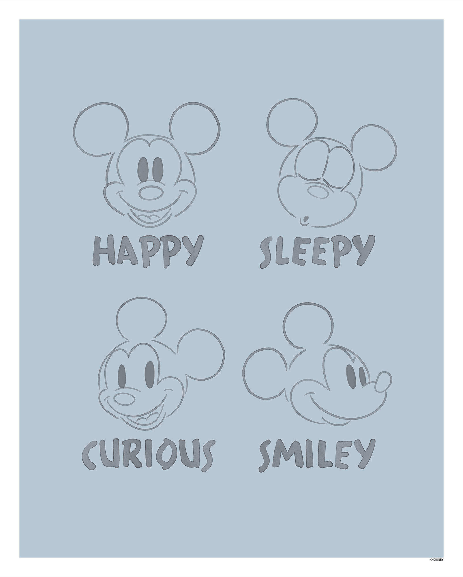 Komar Wandbild Mickey Blue Emotions