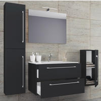 Waschplatz 5tlg-Badinos schwarz B/H/T: ca. 60x50x46 cm 5tlg-Badinos - schwarz (60,00/50,00/46,00cm) - VCM Möbel