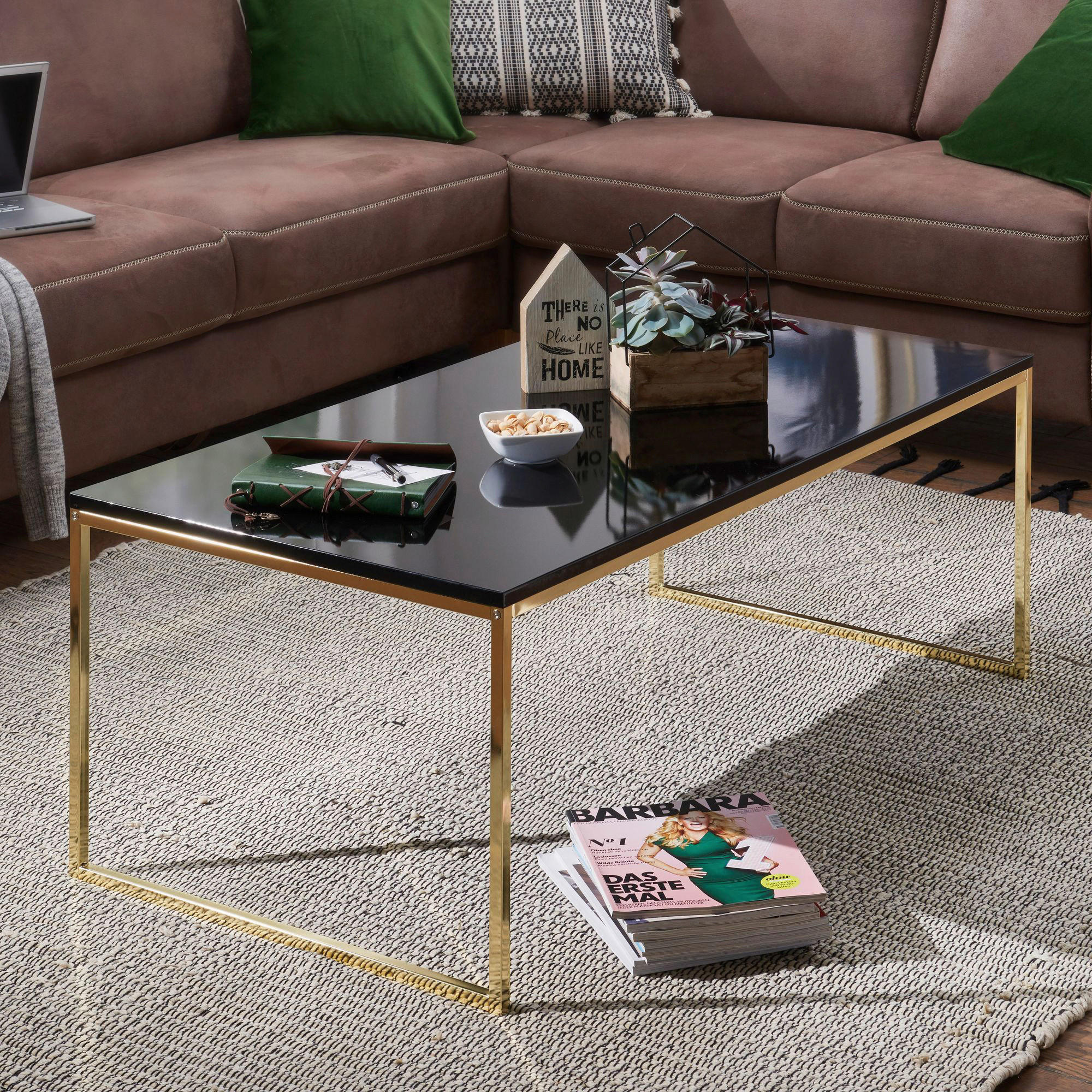 Couchtisch schwarz B/H/T: ca. 120x45x60 cm Couchtisch - schwarz (120,00/45,00/60,00cm) - Wohnling