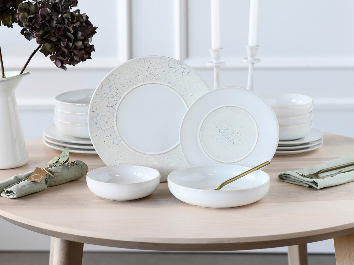 CreaTable Tafelservice Unico Toscania offwhite Steinzeug 16 tlg. Unico Toscania - offwhite - CreaTable