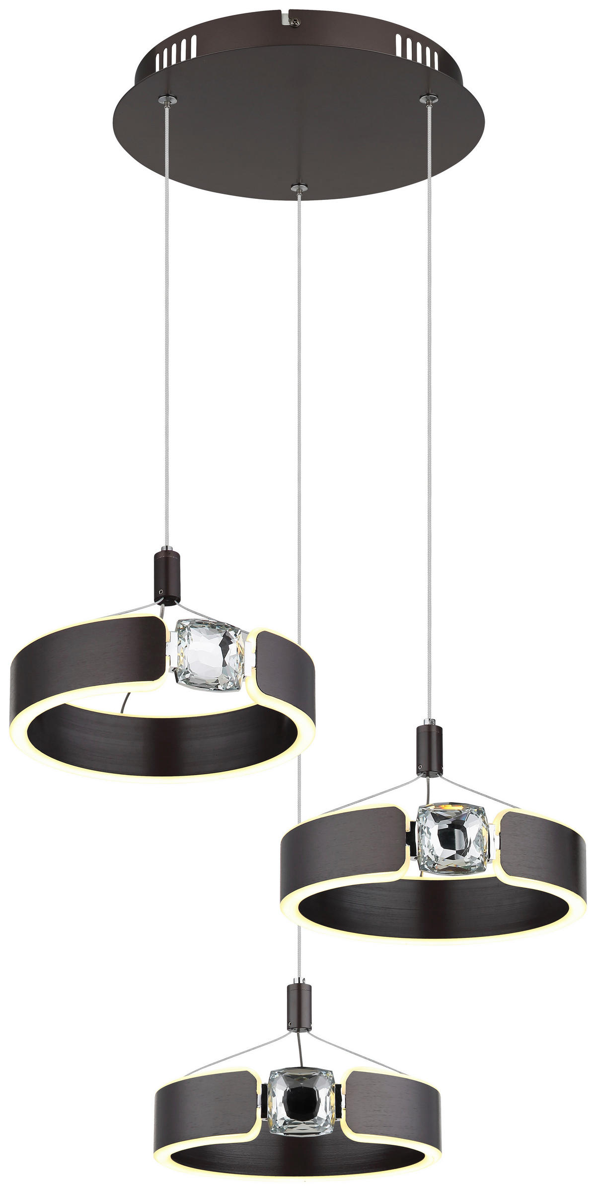 GLOBO LED-Pendelleuchte bronze Opal Metall Acryl H/L: ca. 125x44 cm LED-Pendelleuchte_Hendricks - Opal/bronze (44,00cm) - GLOBO