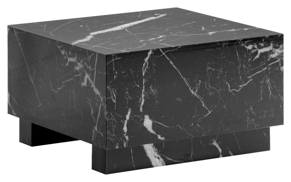 Couchtisch schwarz Marmor Optik B/H/T: ca. 60x35x60 cm Couchtisch - schwarz (60,00/35,00/60,00cm) - Wohnling