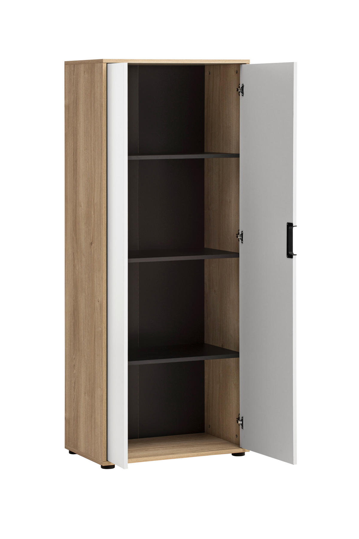 Aktenschrank Emmik weiß matt Eiche Eiche weiß Nachbildung B/H/T: ca. 65,1x163,6x41 cm Emmik - Eiche/weiß (65,10/163,60/41,00cm) - Möbelpartner
