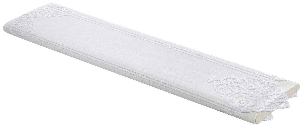 Scheibengardinen-Meterware Broché Ornament weiß H: ca. 90 cm Broché Ornament - weiß (90,00cm)