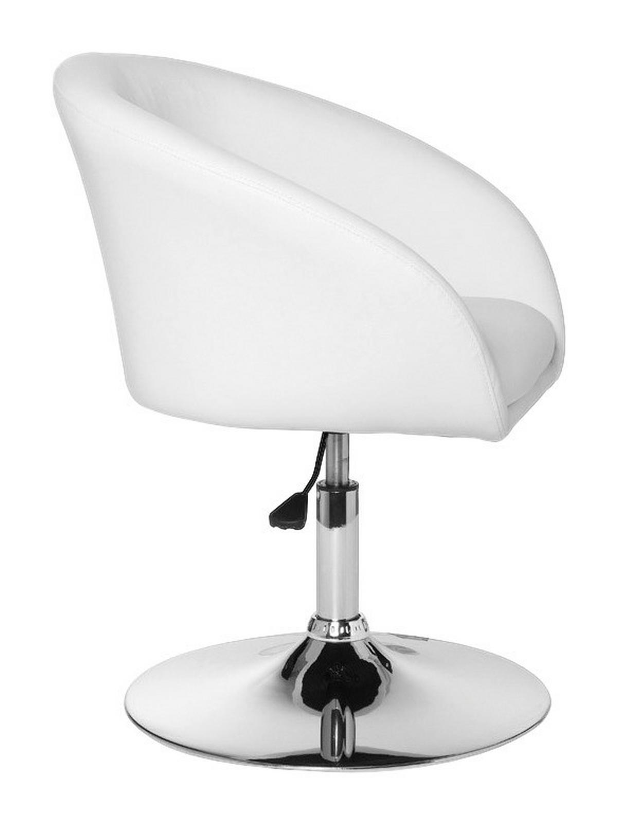 Drehstuhl weiß Chrom Kunstleder Metall Drehsessel - weiß/Chrom (62,00/72,00/55,00cm) - Amstyle
