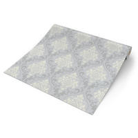 Papiertapete Ornament grau silber altweiß B/L: ca. 53x1005 cm Papiertapete_218121 - silber/grau (53,00/1005,00cm)