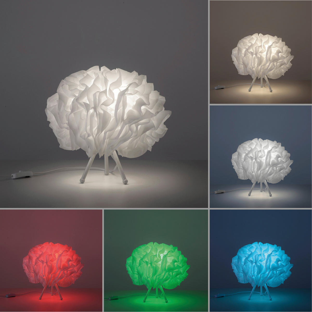 Just Light Smarte Tischleuchte PN11211-16 Naomi weiß Eisen Kunststoff Stoff H/D: ca. 30x35 cm E27 1 Brennstellen Naomi - weiß (35,00/30,00cm) - Just Light