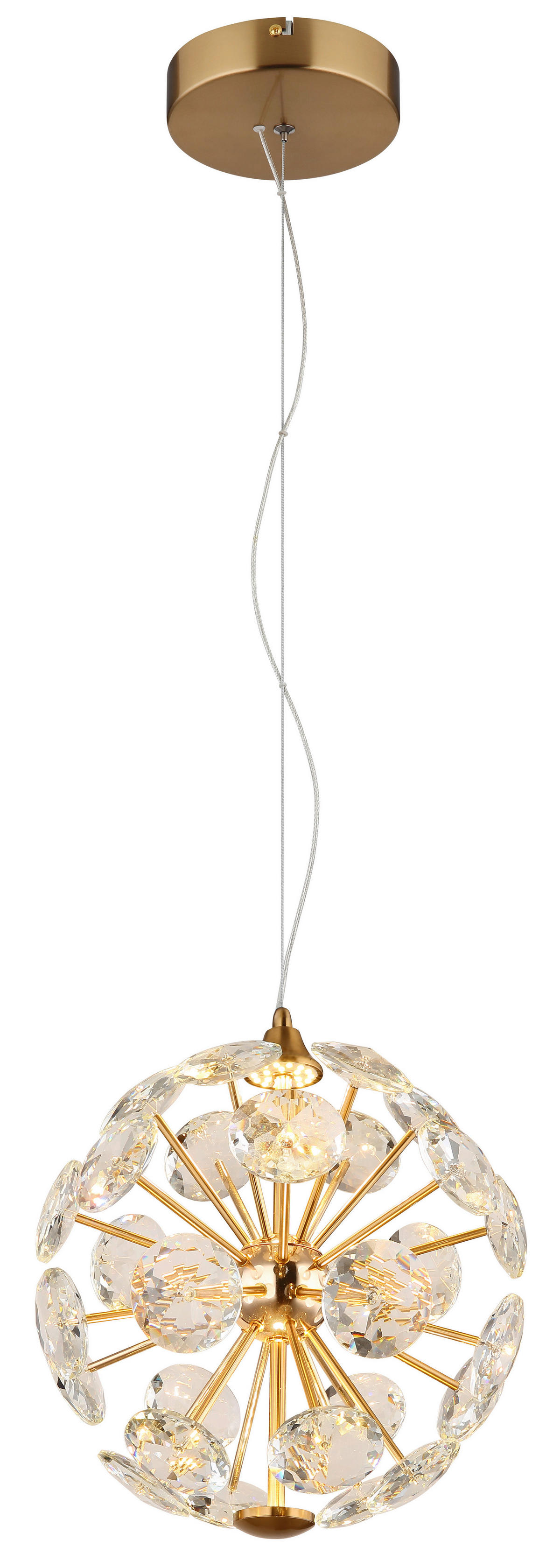 GLOBO Pendelleuchte klar gold Metall H/D: ca. 150x28 cm 1.0 Brennstellen Virina - klar/gold (28,00/150,00cm) - GLOBO