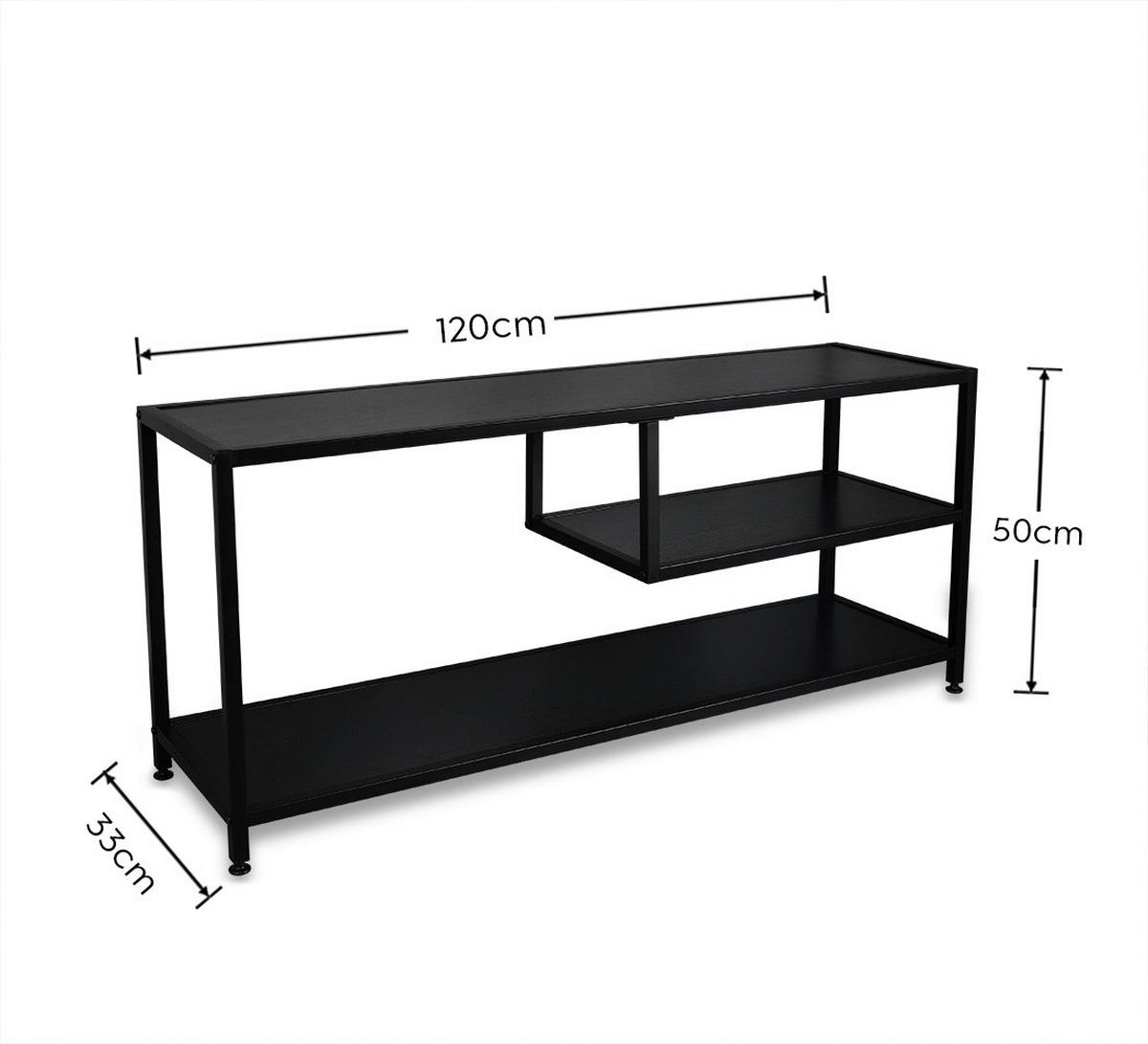 Konsole Theresa schwarz Metall B/H/T: ca. 120x50x33 cm Theresa - schwarz (120,00/50,00/33,00cm)