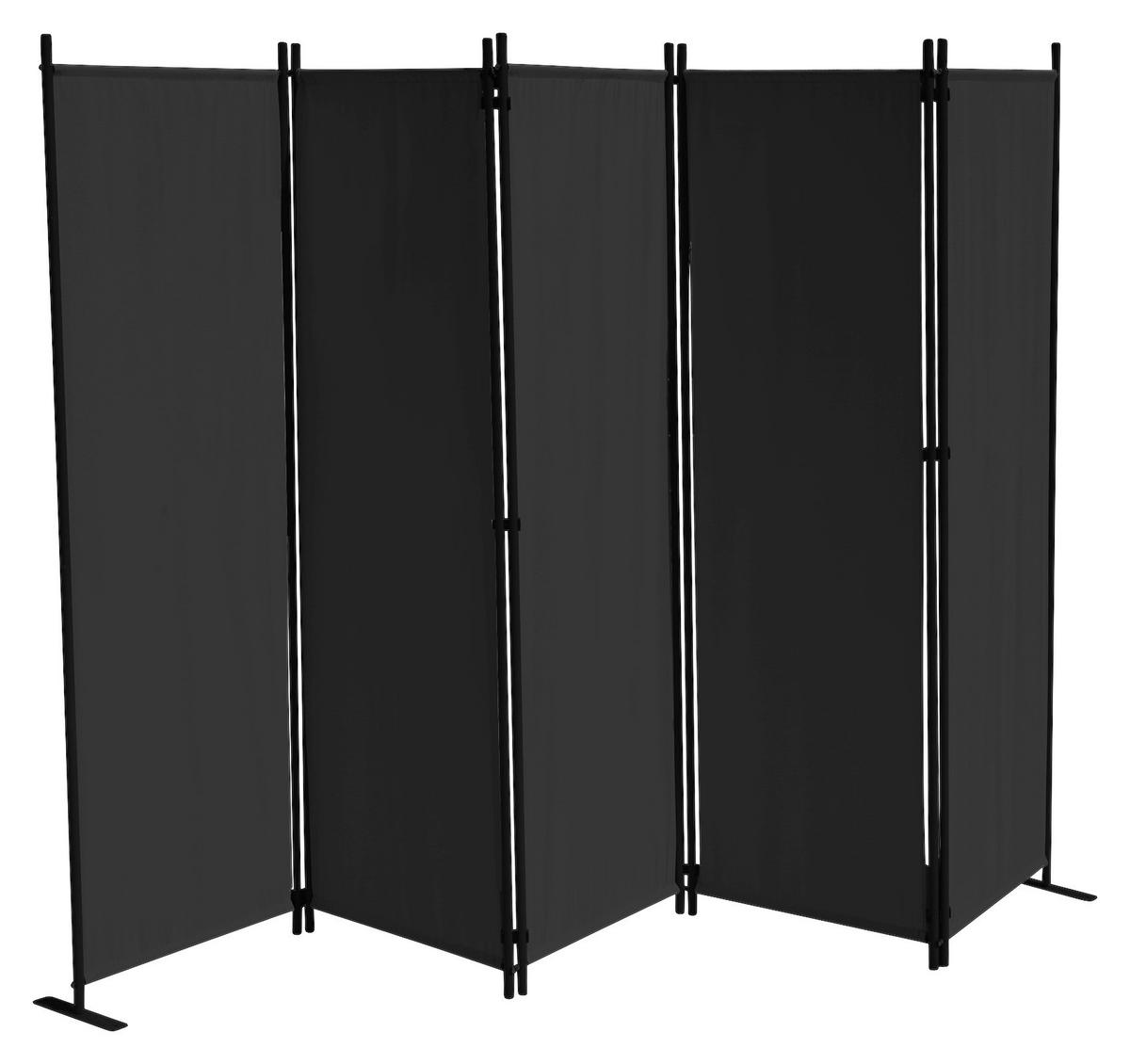 Grasekamp Paravent 5-teilig schwarz Polyester B/H: ca. 268x167 cm 5-teilig - schwarz (268,00/167,00cm) - Grasekamp
