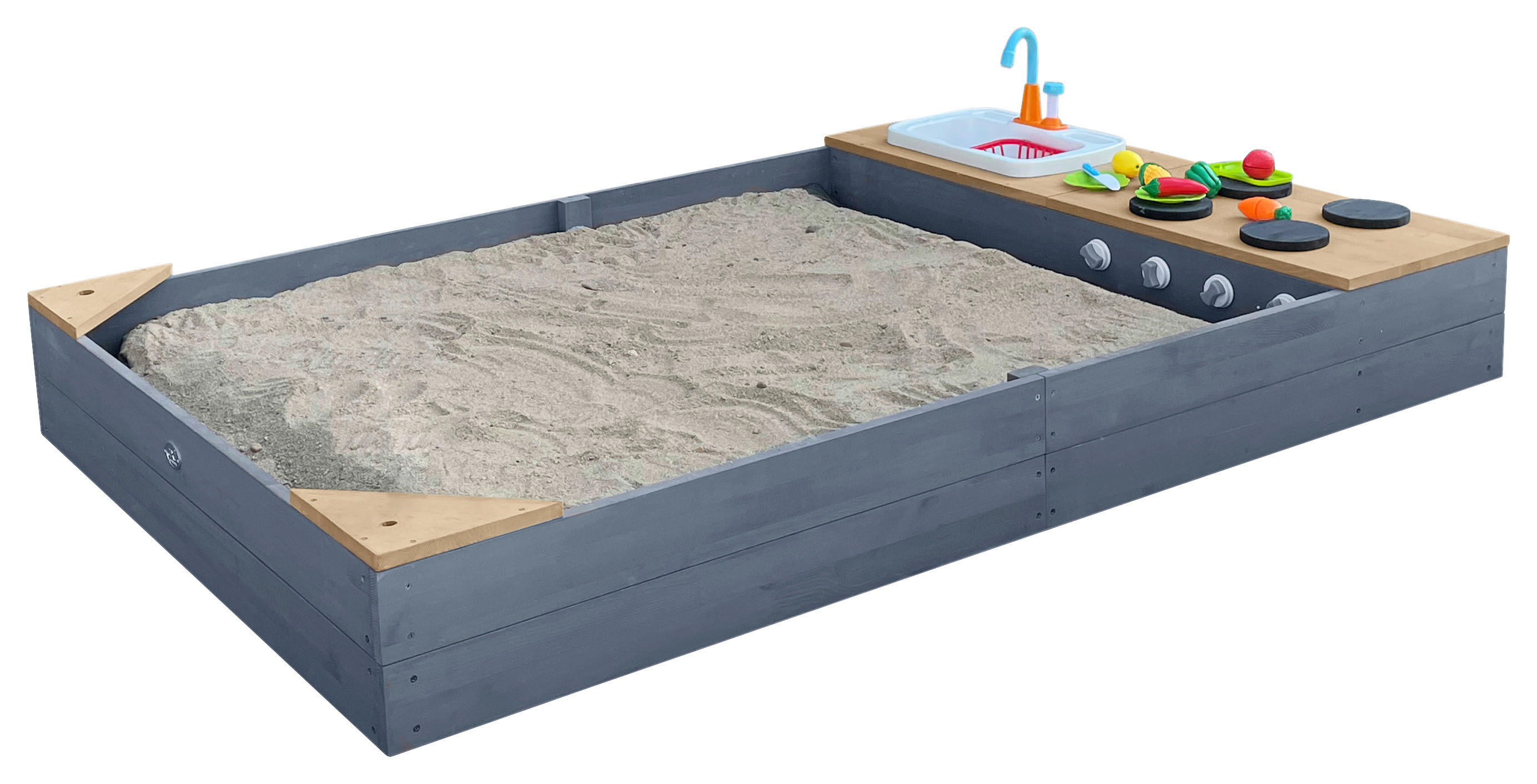 AXI Sandkasten Kelly grau B/H/L: ca. 115x22x180 cm Kelly - braun/grau (180,00/115,00/22,00cm) - AXI