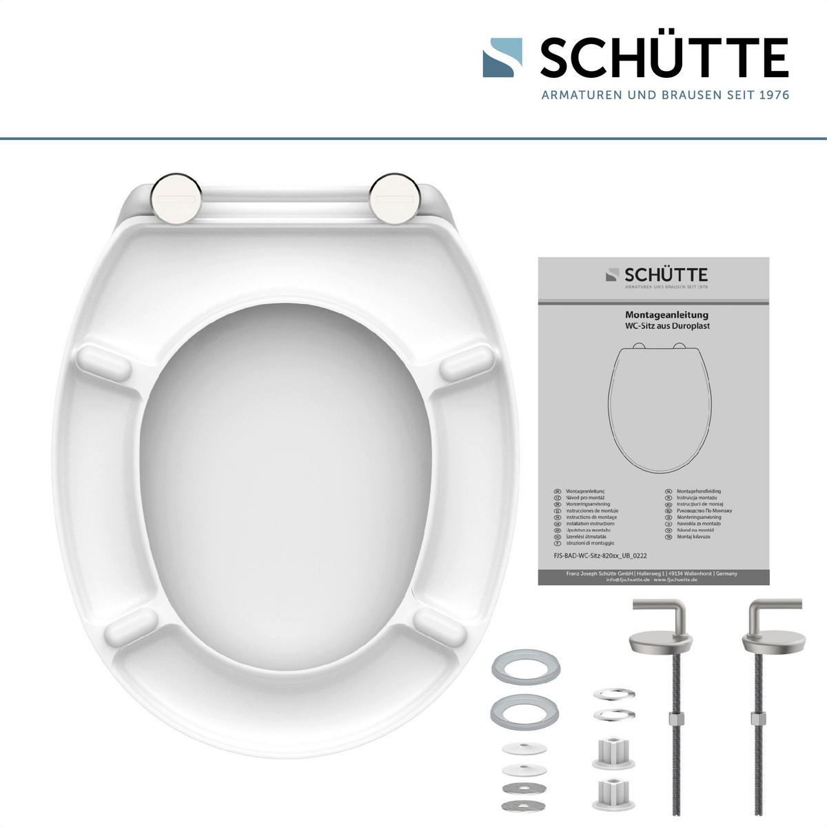 WC-Sitz WHITE weiß Duroplast B/H/T: ca. 37,1x5,5x45,6 cm WHITE - weiß (37,10/5,50/45,60cm) - SCHÜTTE
