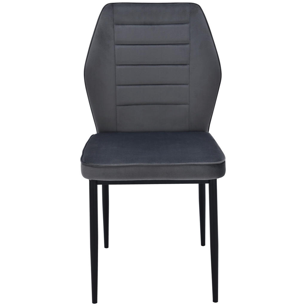 Thumbnail - Stuhl Jimmy dunkelgrau Samtoptik B/H/T: ca. 42x87,5x57 cm