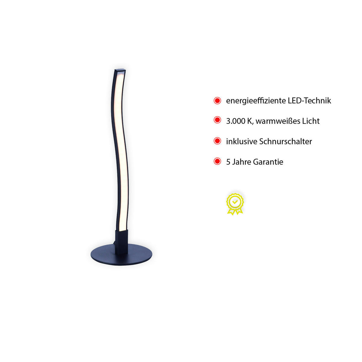 Just Light Tischleuchte PN15128-18 Wave weiß Stahl Kunststoff H/D: ca. 30x10 cm null 1 Brennstellen Wave - weiß (10,00/30,00cm) - Just Light