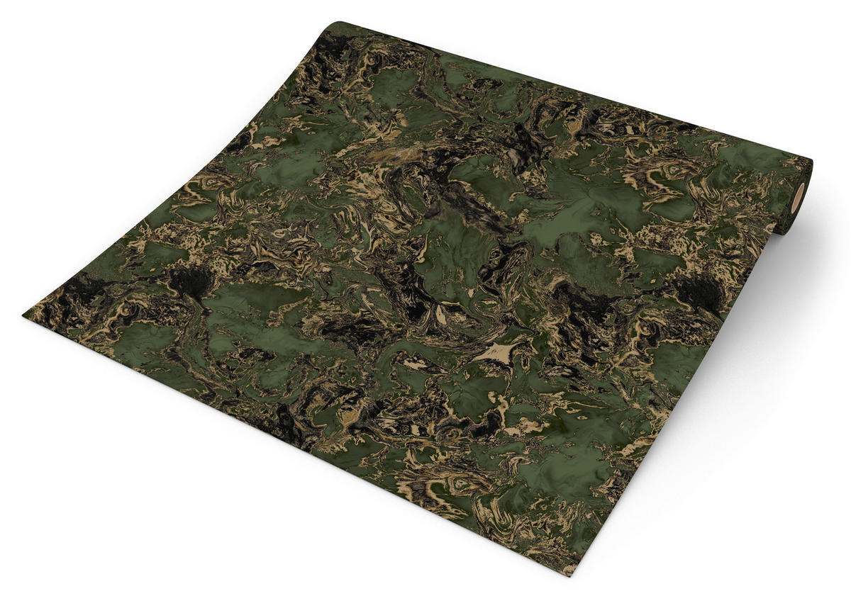 Vinyltapete Marmoroptik grün gold B/L: ca. 53x1005 cm Vinyltapete_A55604 - gold/grün (53,00/1005,00cm)