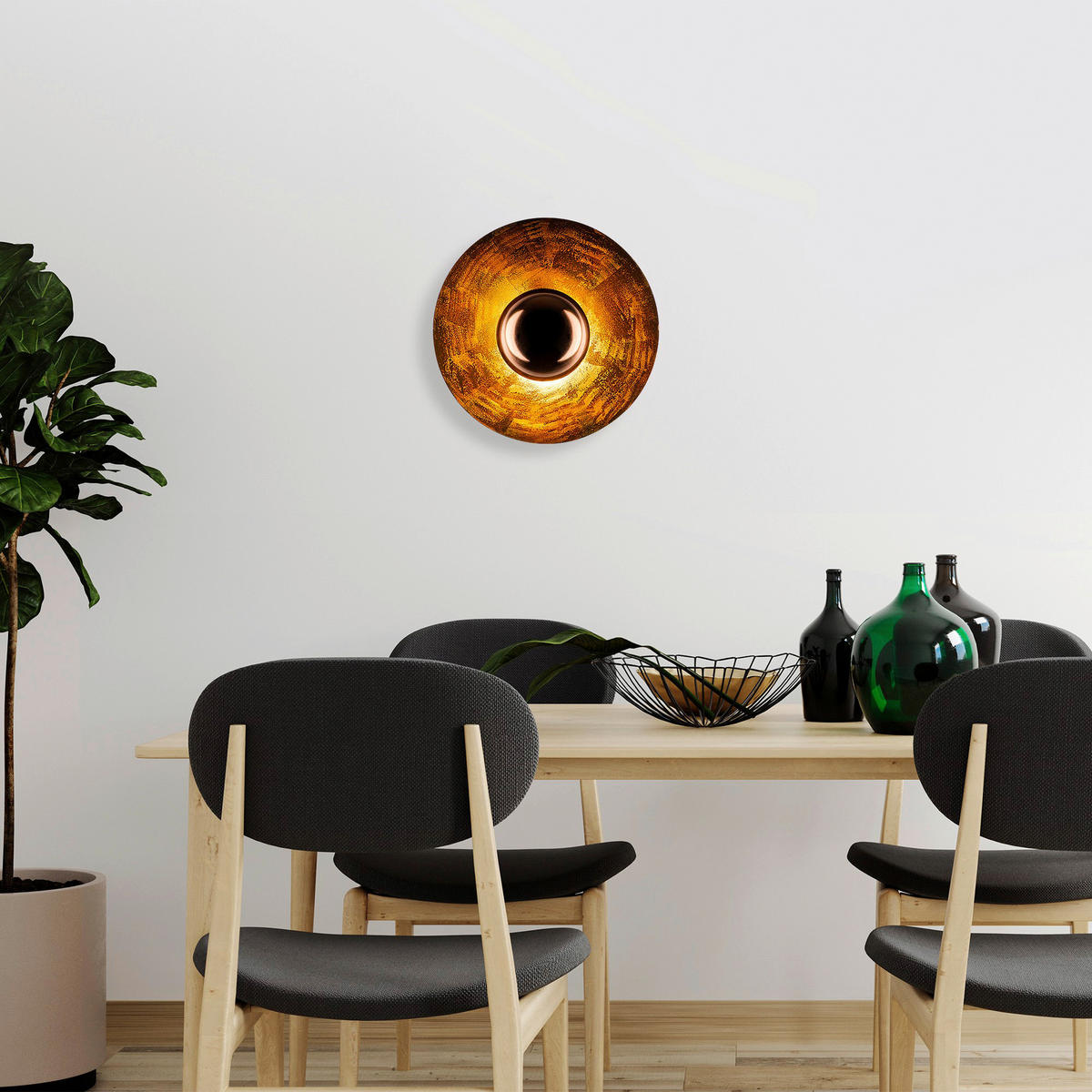 Opviq Wandleuchte Kurt Kupfer Metall B/H/T/L/D: ca. 38x31x38x38x38 cm G9 1 Brennstellen Kurt - Kupfer (38,00/38,00/31,00cm) - Opviq