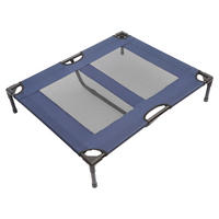 PawHut Hundeliege blau Metall Hundeliege mit atmungsaktiven Bezug - blau - PawHut