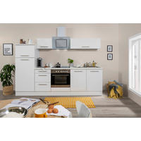 Respekta Küchenblock Amanda weiß Hochglanz B/H/T: ca. 270x200x60 cm Amanda - weiß/Edelstahloptik (270,00/200,00/60,00cm) - Respekta