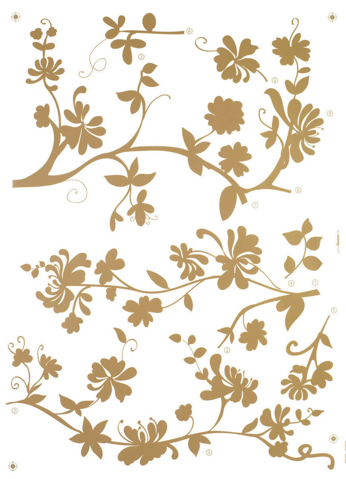 Komar Wandtattoo Frasca Blumen Frasca B/L: ca. 50x70 cm Frasca - (50,00/70,00cm) - Komar