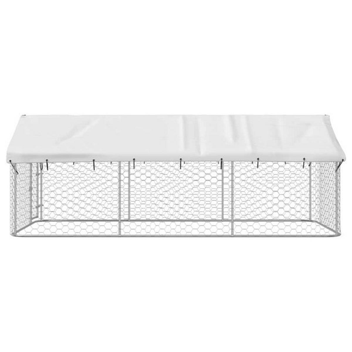 vidaXL Hundezwinger silber Stahl B/H/L: ca. 200x150x400 cm Hundezwinger - silber (400,00/200,00/150,00cm) - vidaXL
